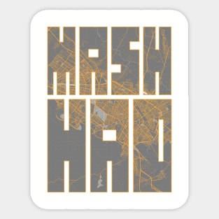 Mashhad, Iran City Map Typography - Bauhaus Sticker